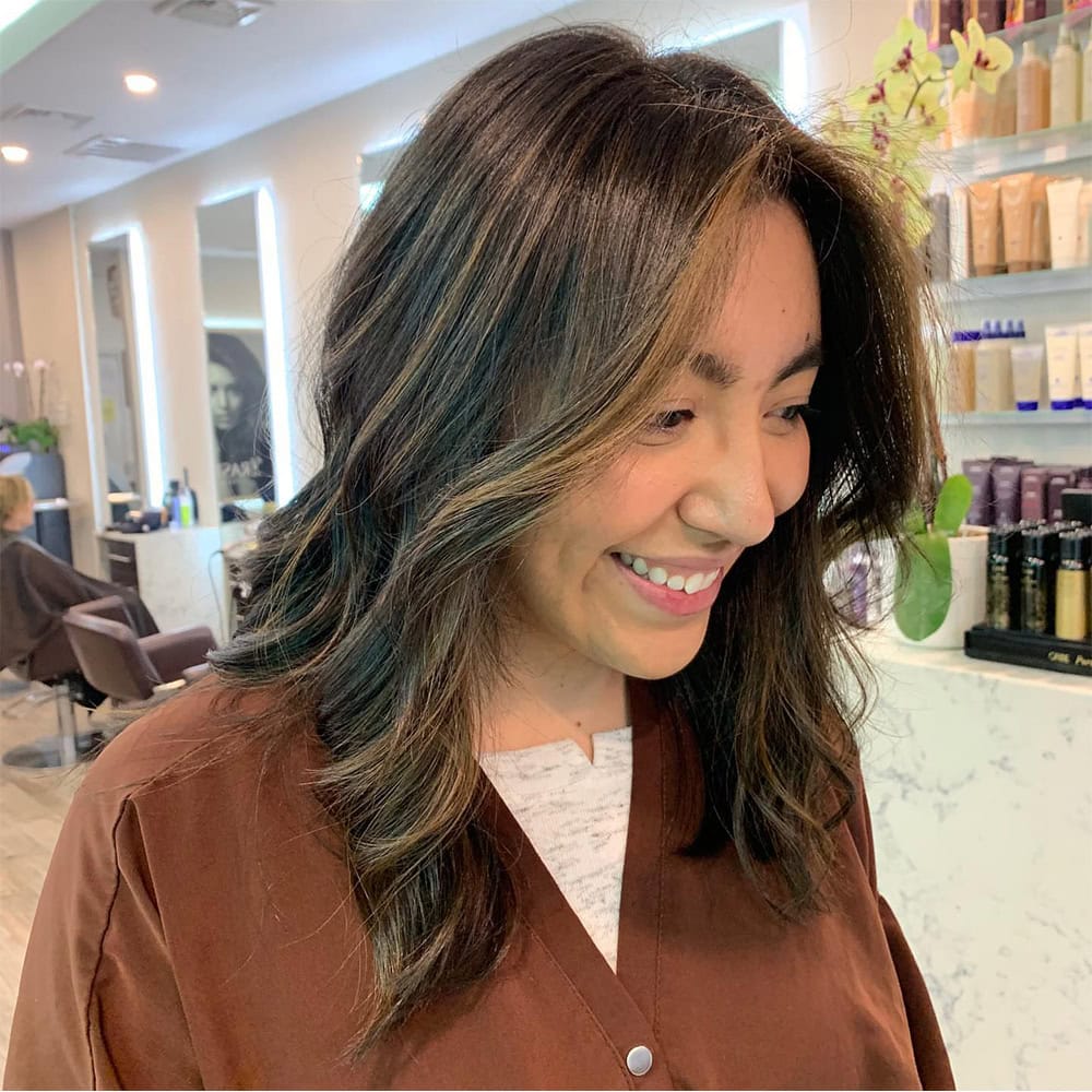happy client from briarcliff manor at numi hair salon in scarsdale