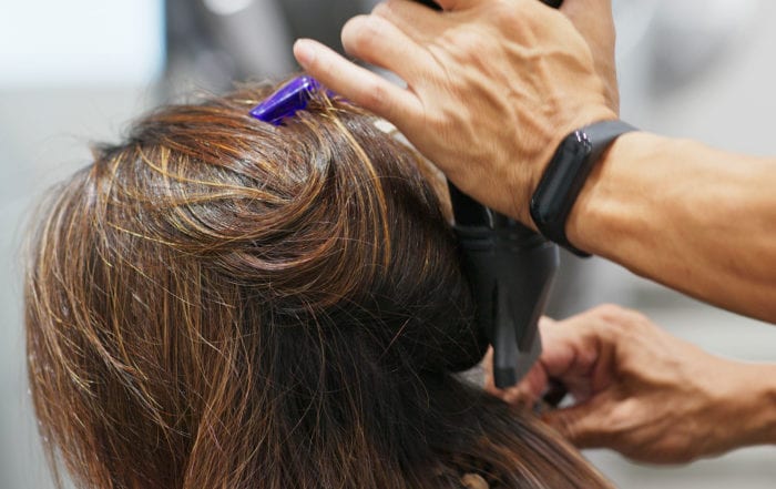 Numi hair salon styling process