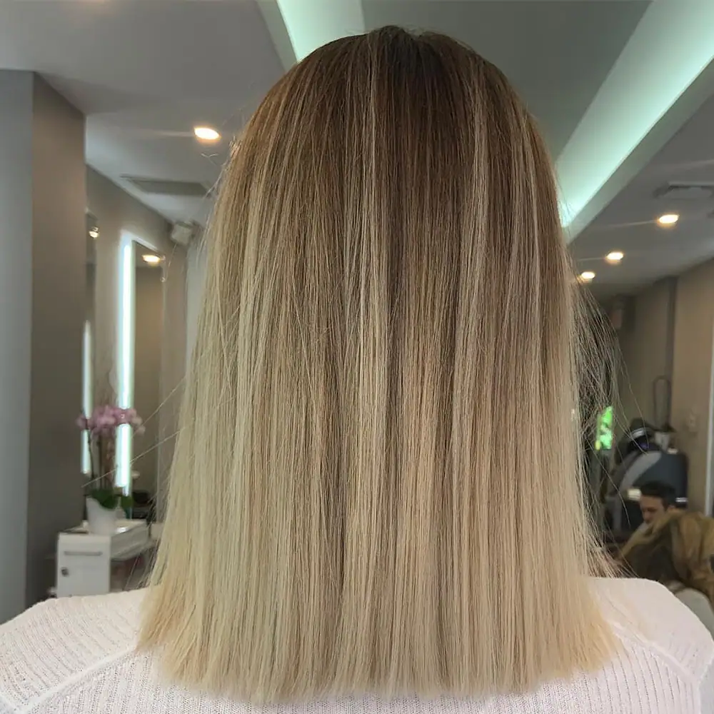 Blunt cut for thinning hair, keeping end weight for a fuller look