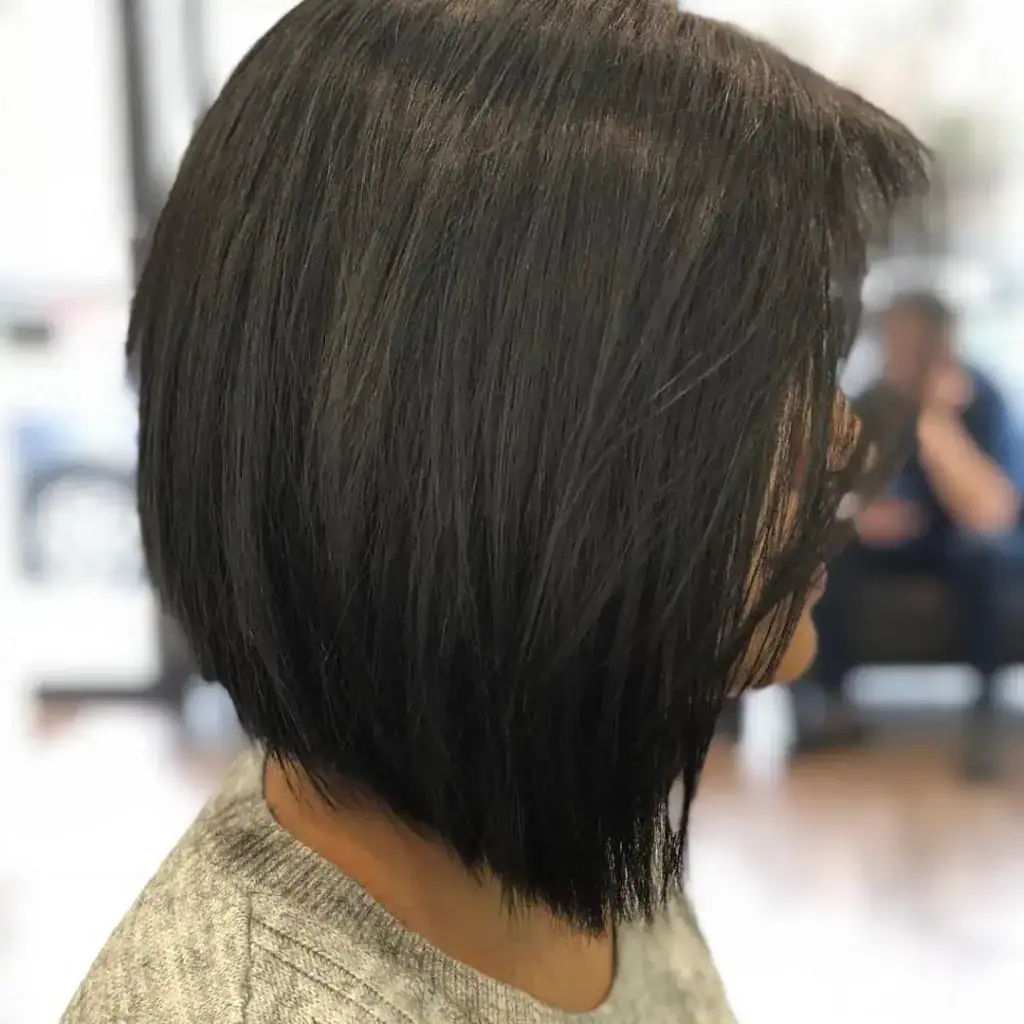 Long A-line bob cut that adds dimension for thinning hair