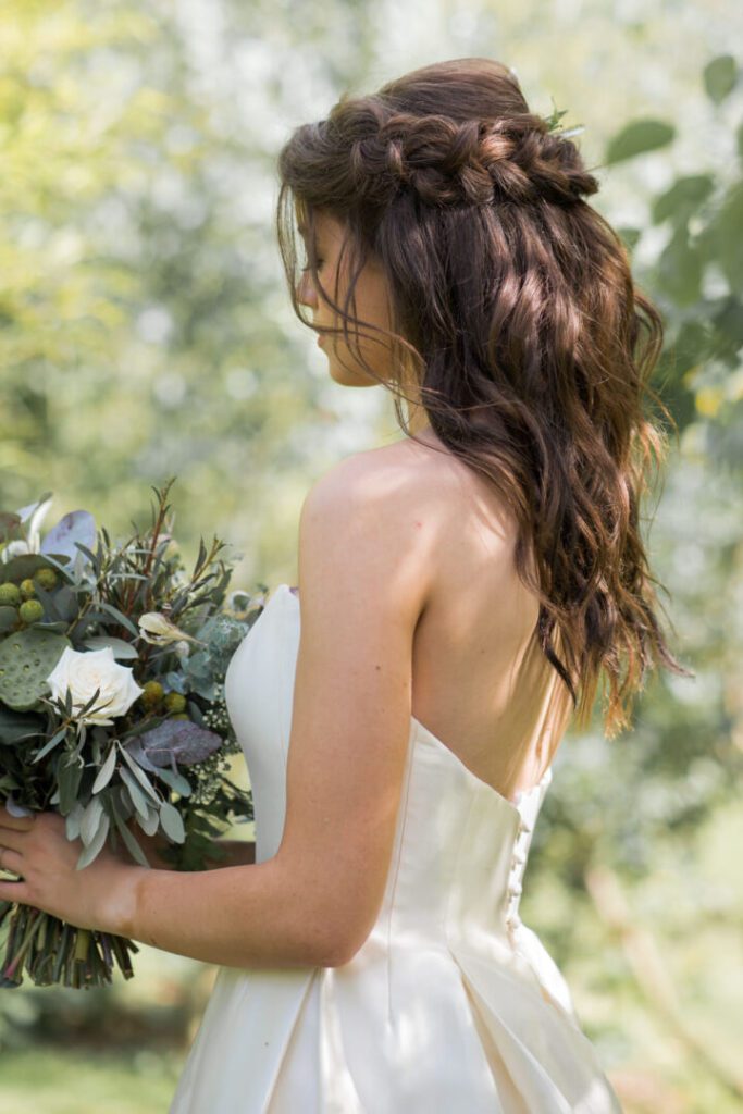 Floral Crown With Loose Waves