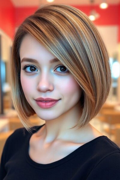 Sleek bob with metallic shine, a trending hairstyle in White Plains, NY