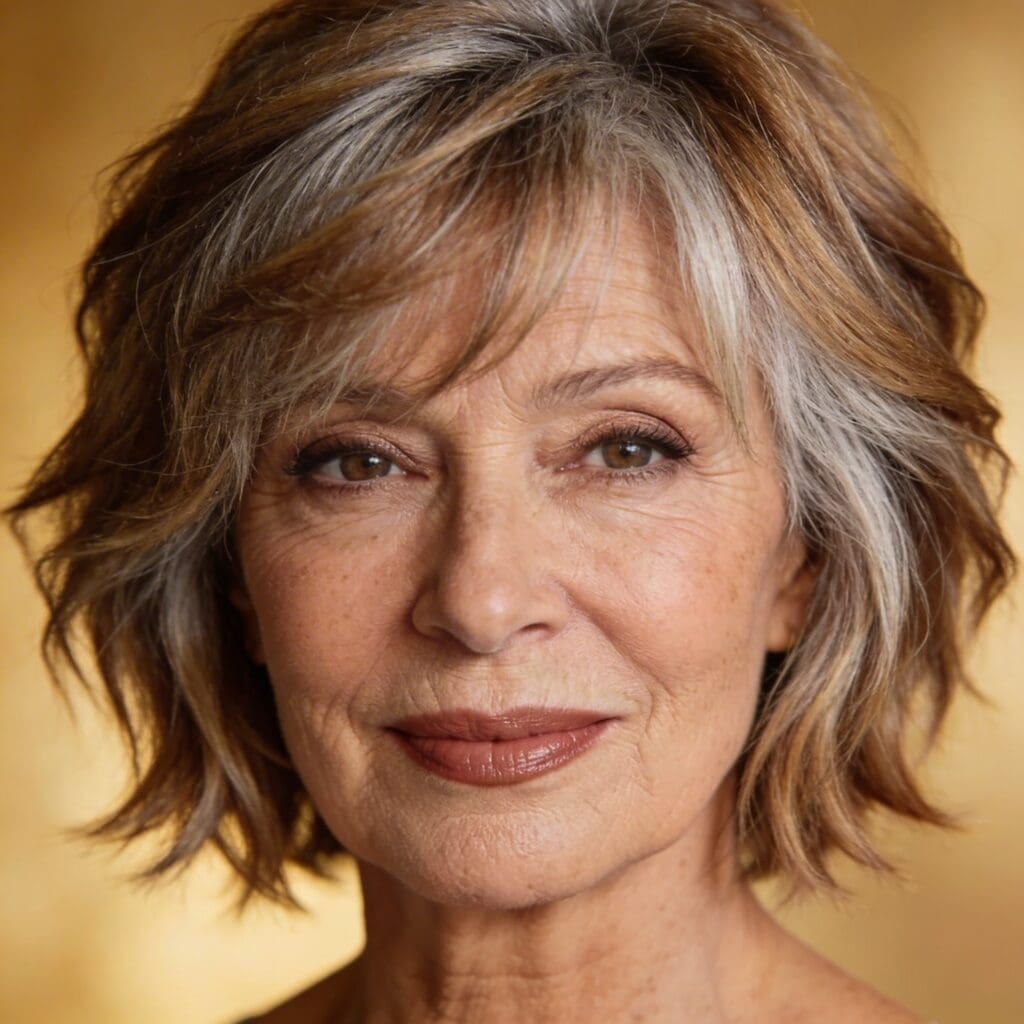 Woman with a textured shag hair style