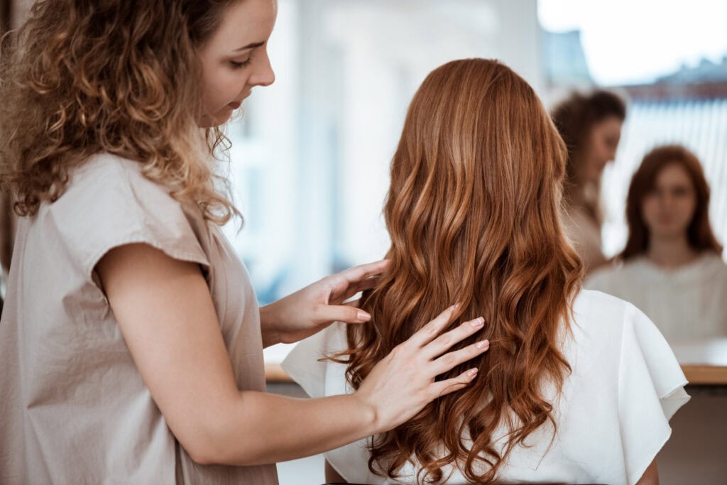 Woman getting a Balayage