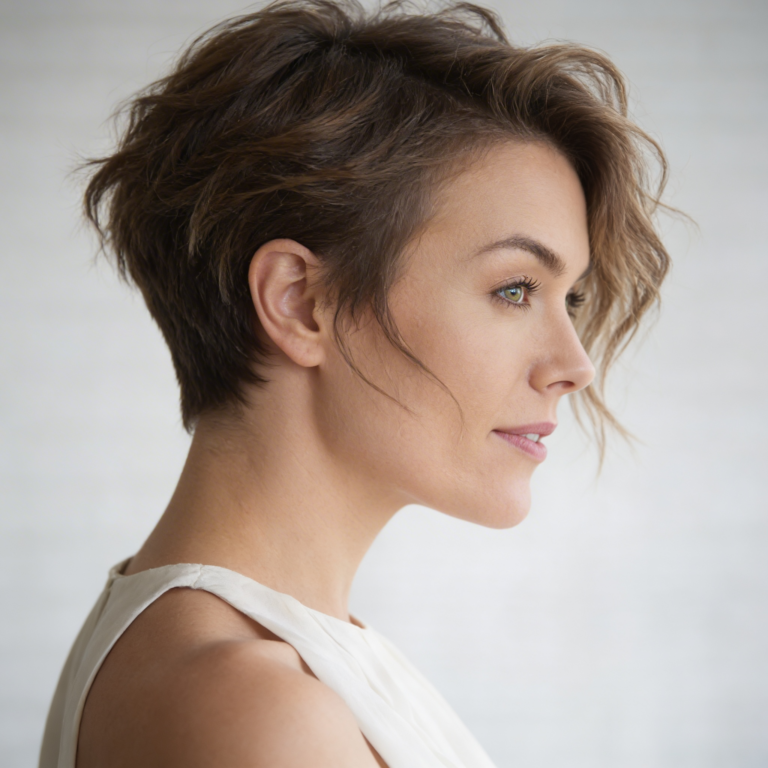 Woman with a bixie cut