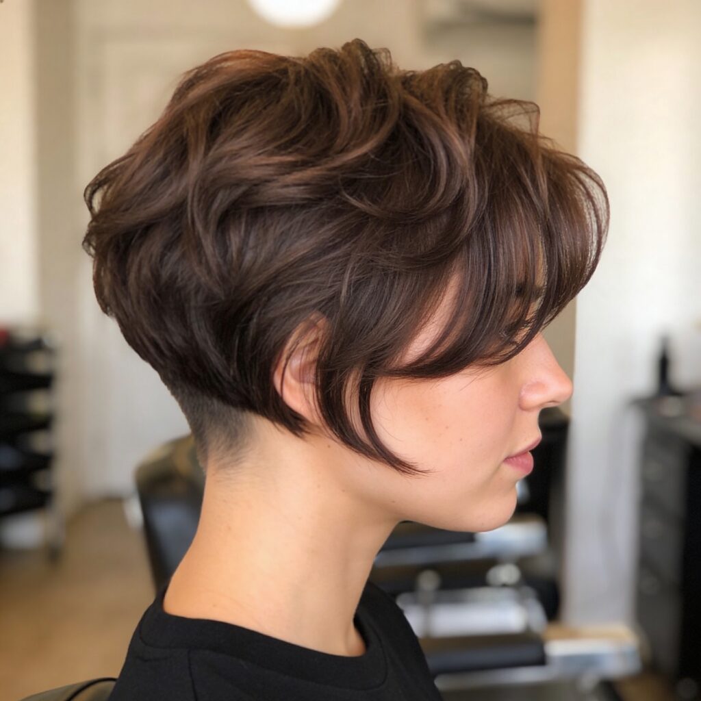 Modern pixie cut styled at Numi Hair Salon in Westchester County, NY