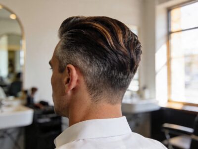 Men's hair color service at a hair salon, a service most barbershops do not offer