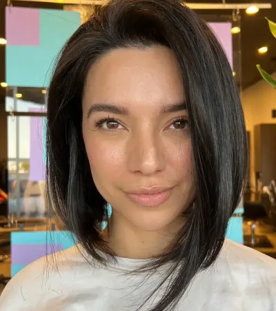 Asymmetrical Bob Haircut For Ladies and Women